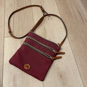 Dooney & Bourke Burgundy Triple Zip Purse